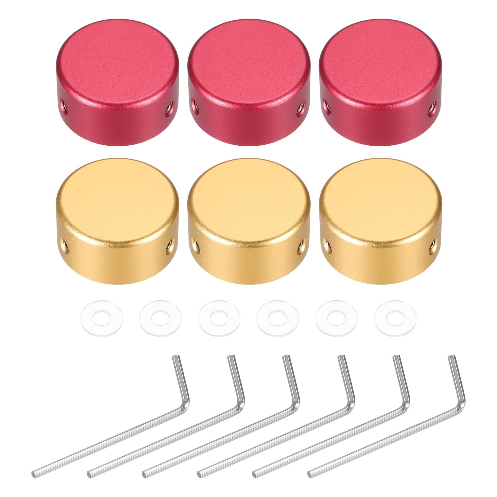 MECCANIXITY 6 Pcs Footswitch Toppers Guitar Pedal Button Caps Metal Footswitc...