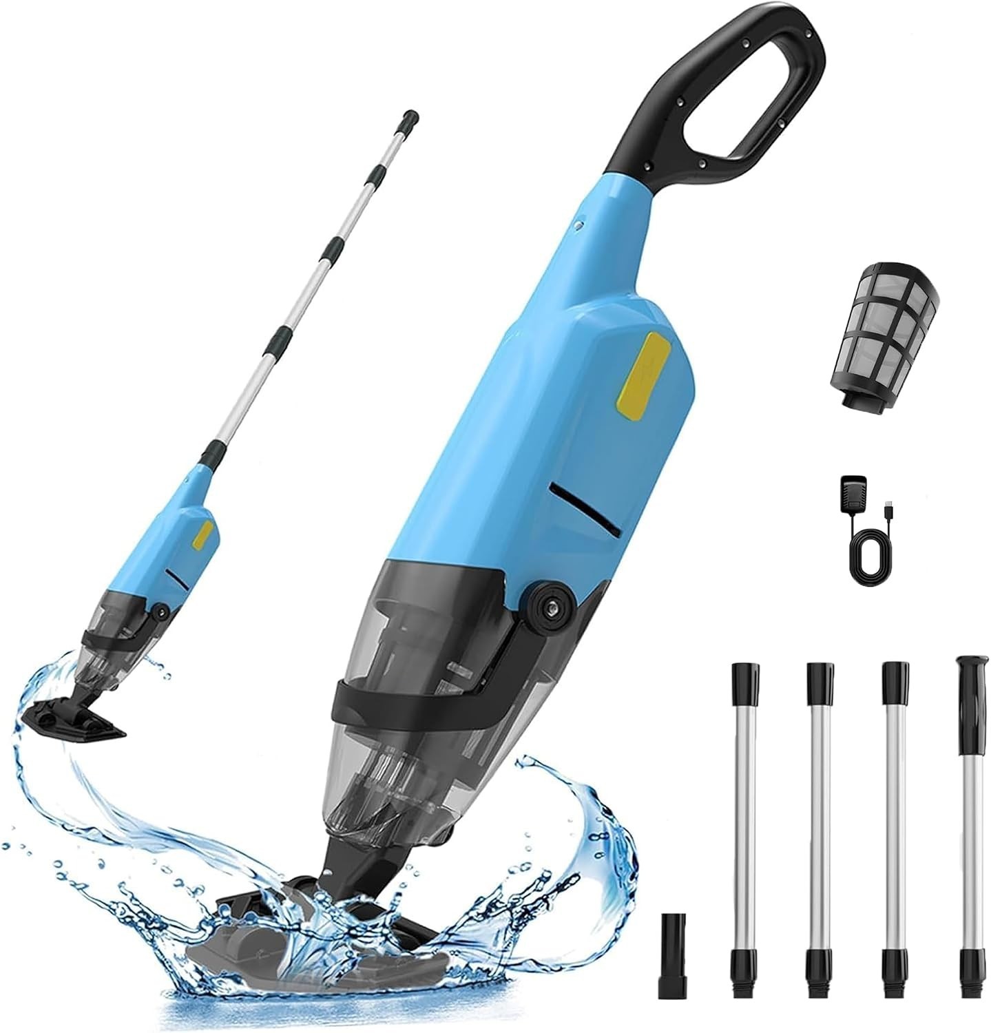Cordless Pool Vacuum for Above Ground Pool Handheld Pool Cleaner Rechargeable