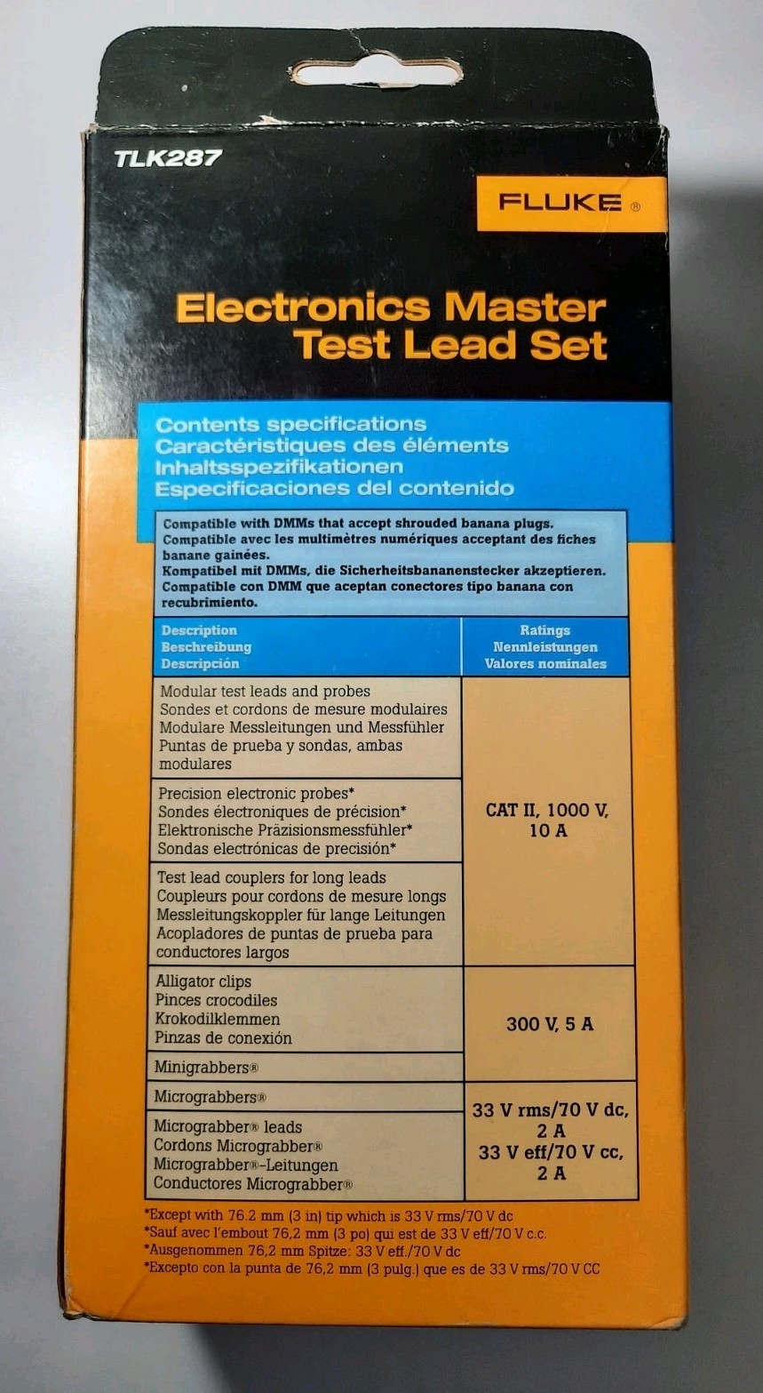 Fluke TLK287 Electronics Master Test Lead / Probe Set New Open Box