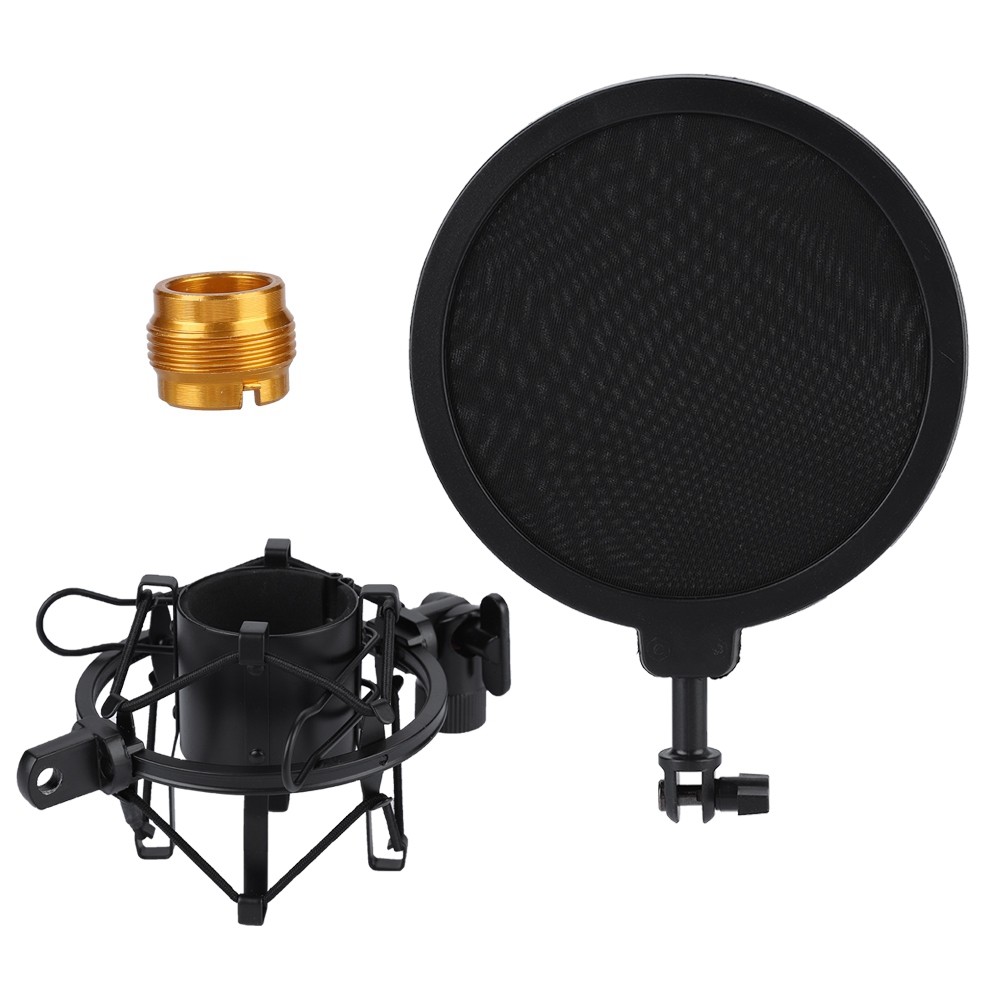 High-Sensitivity Pop Filter And Shock Mount For Vocals Black Popular
