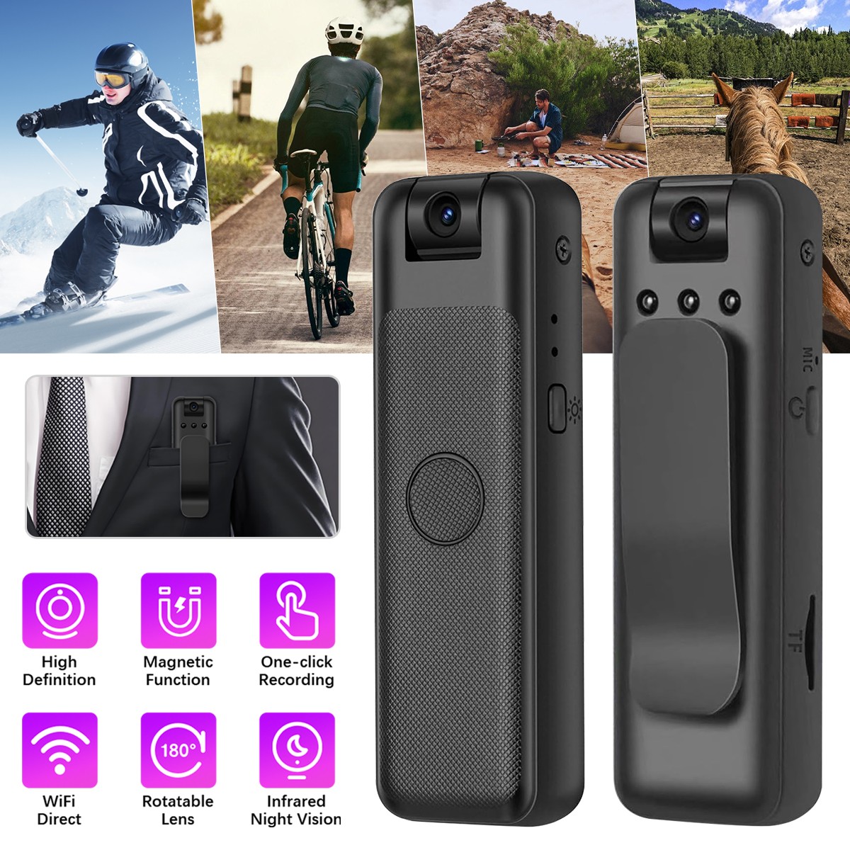 Mini Portable Camera HD1080P Pocket Video Audio Recorder-Night Vision Camera New