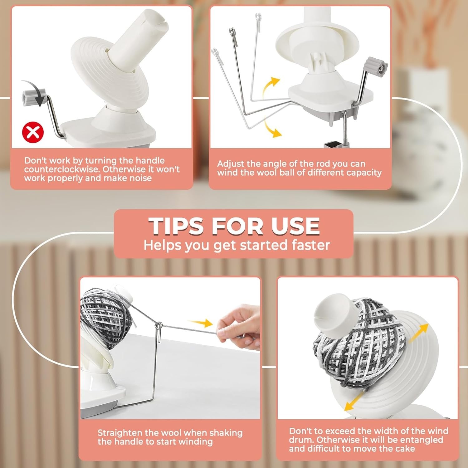 Durable ABS Plastic Yarn Ball Winder - 3.5 Oz Capacity, Grey, Lightweight Design