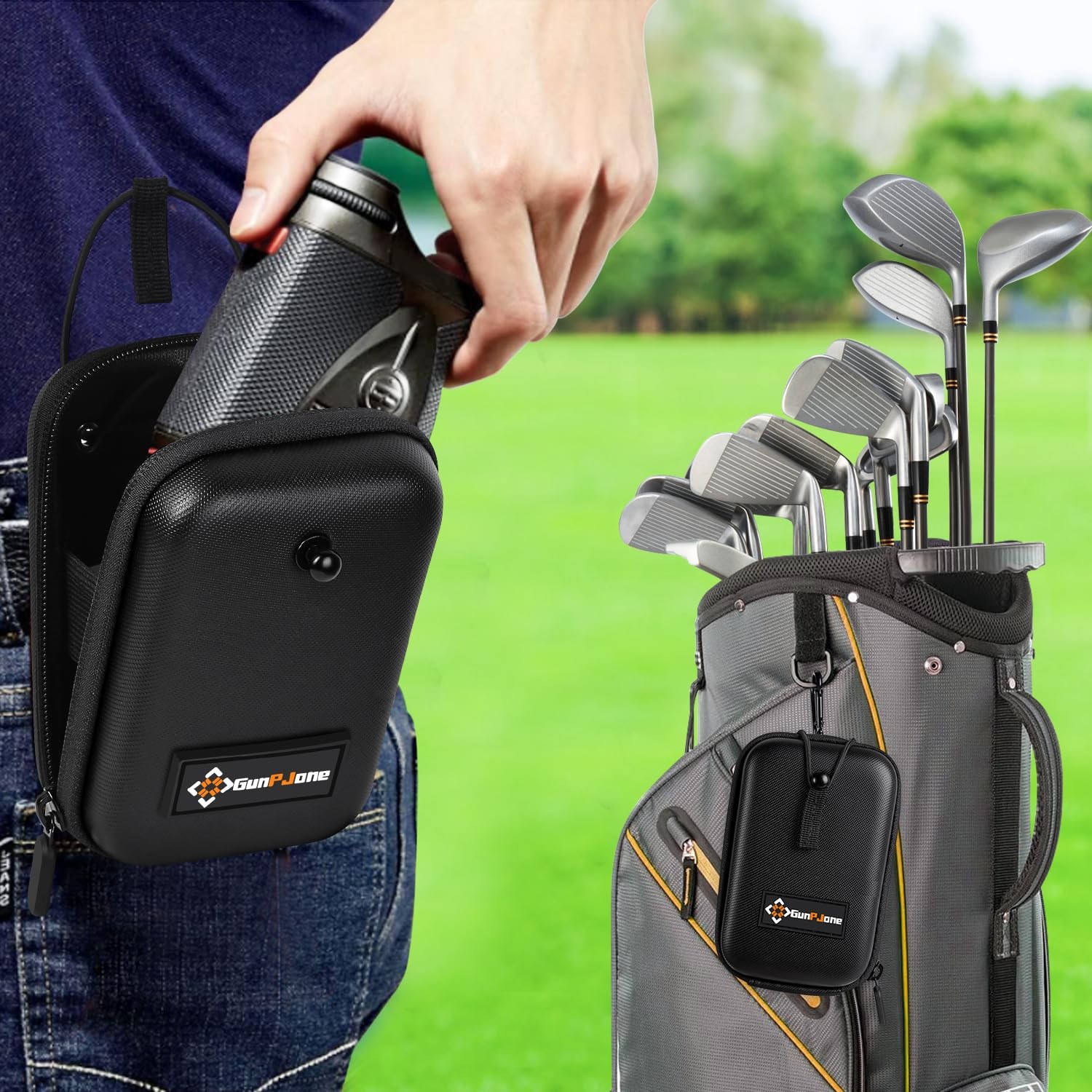 GUNPJONE Golf Rangefinder Case, Hard Shell Case Compatible Black