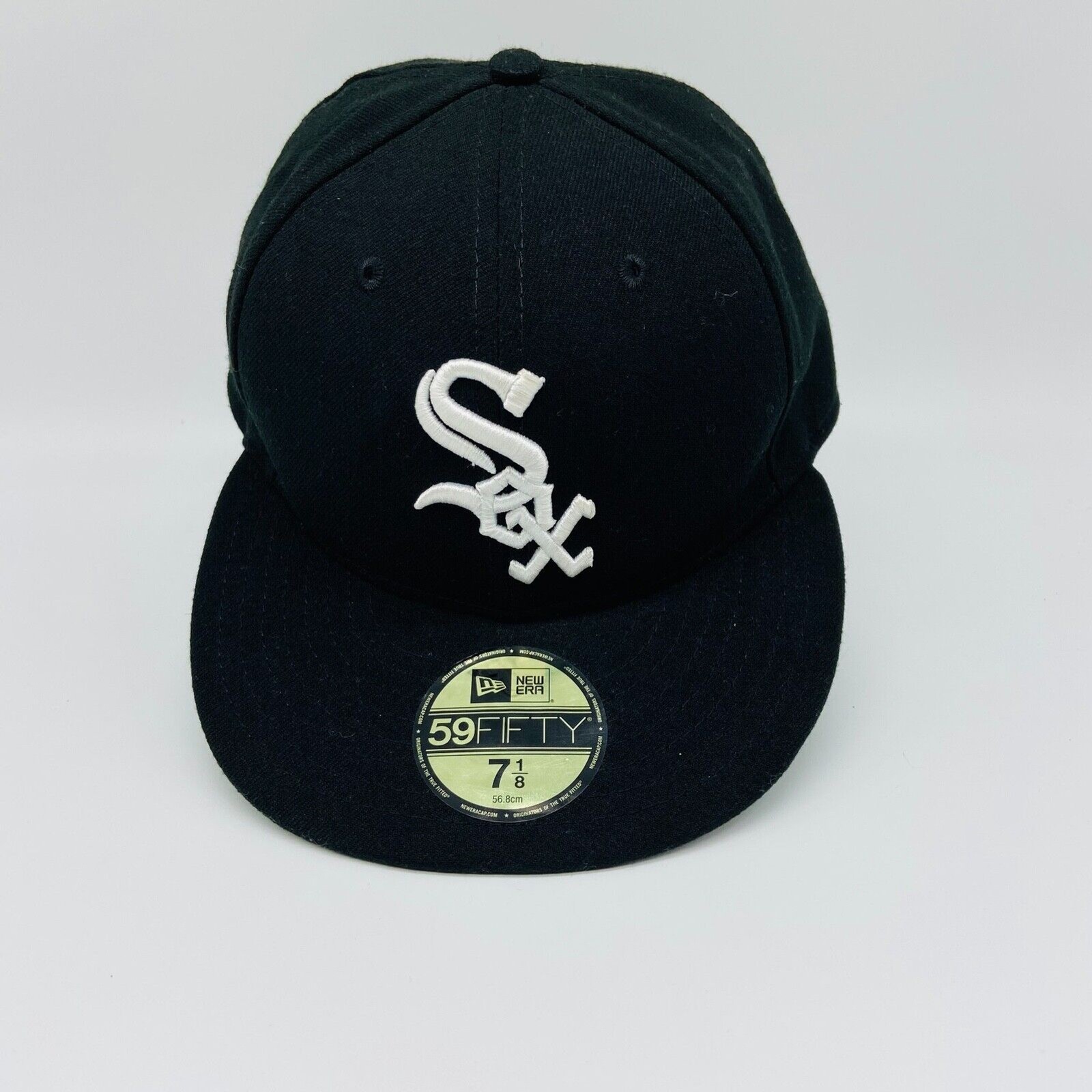 Chicago White Sox New Era 59Fifty Cap Black Authentic Fitted Hat USA Made Vtg