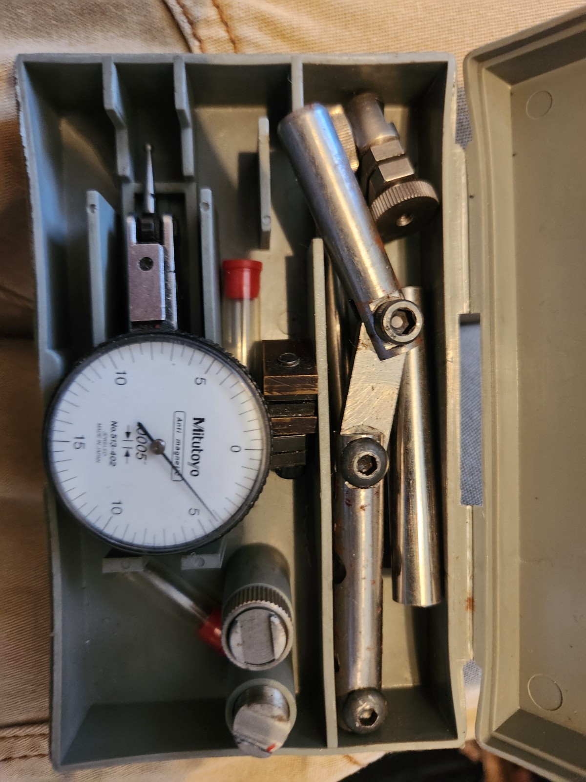 Mitutoyo 513-402 Dial Test Indicator .0005" Case Accessories Manual Japan