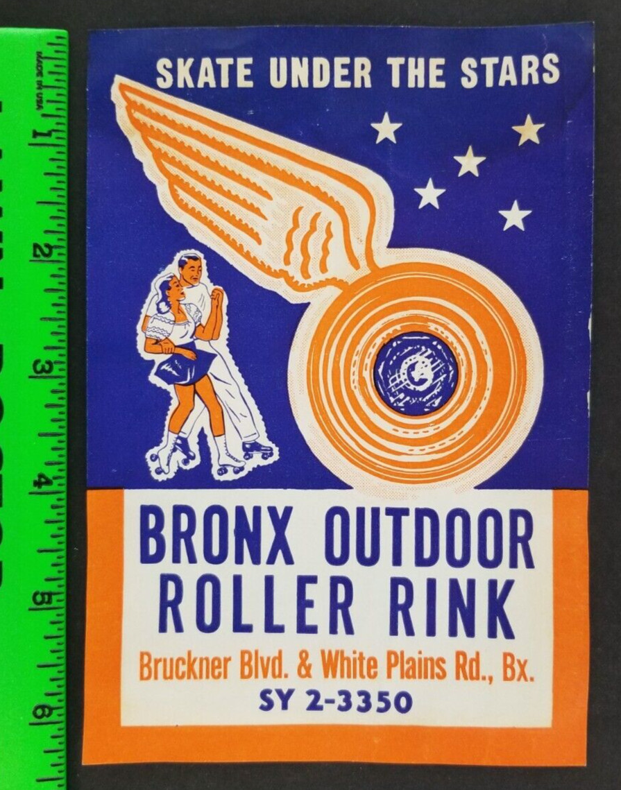 Vintage 1940's-1950's Bronx New York  Roller Skating Sticker Decal