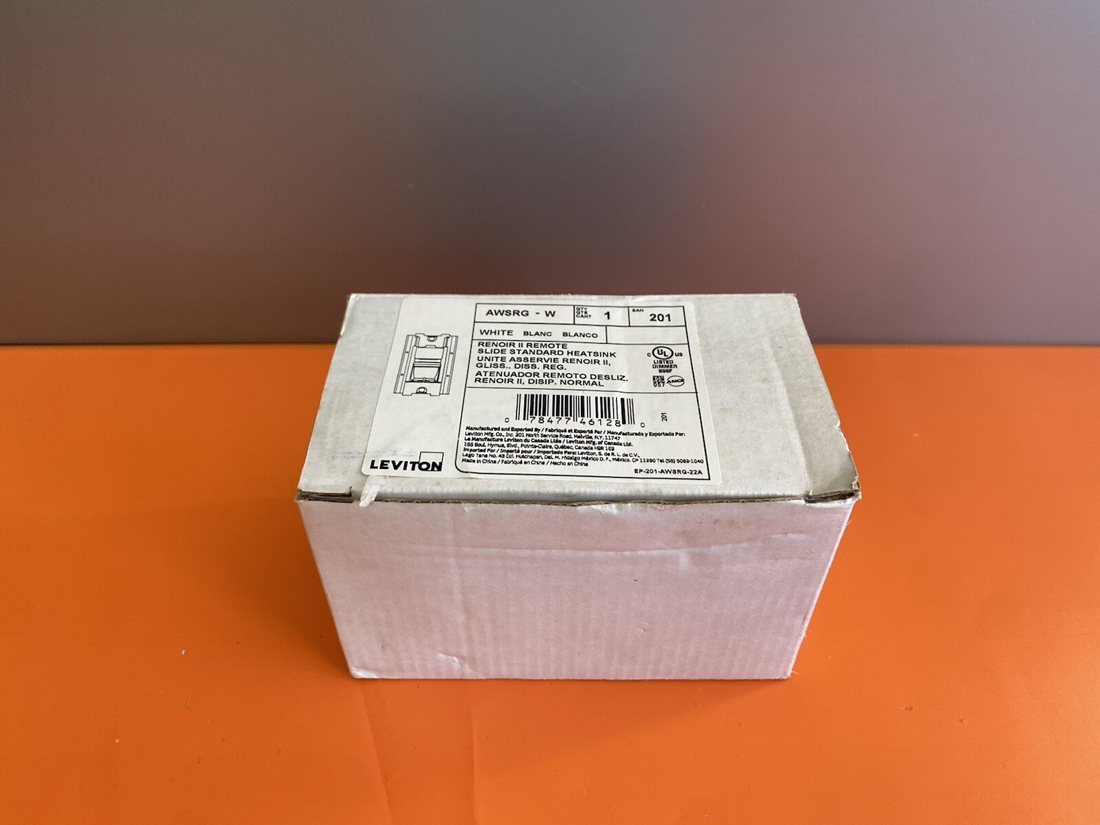Leviton Dimmer Wall Renior II Remote White AWSRG-W