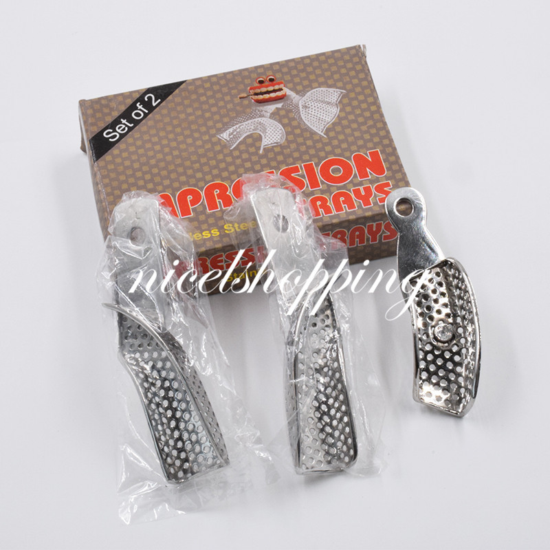 3 Pcs/Set Dental Autoclavable Stainless Steel Partial Impression Trays Quadrant