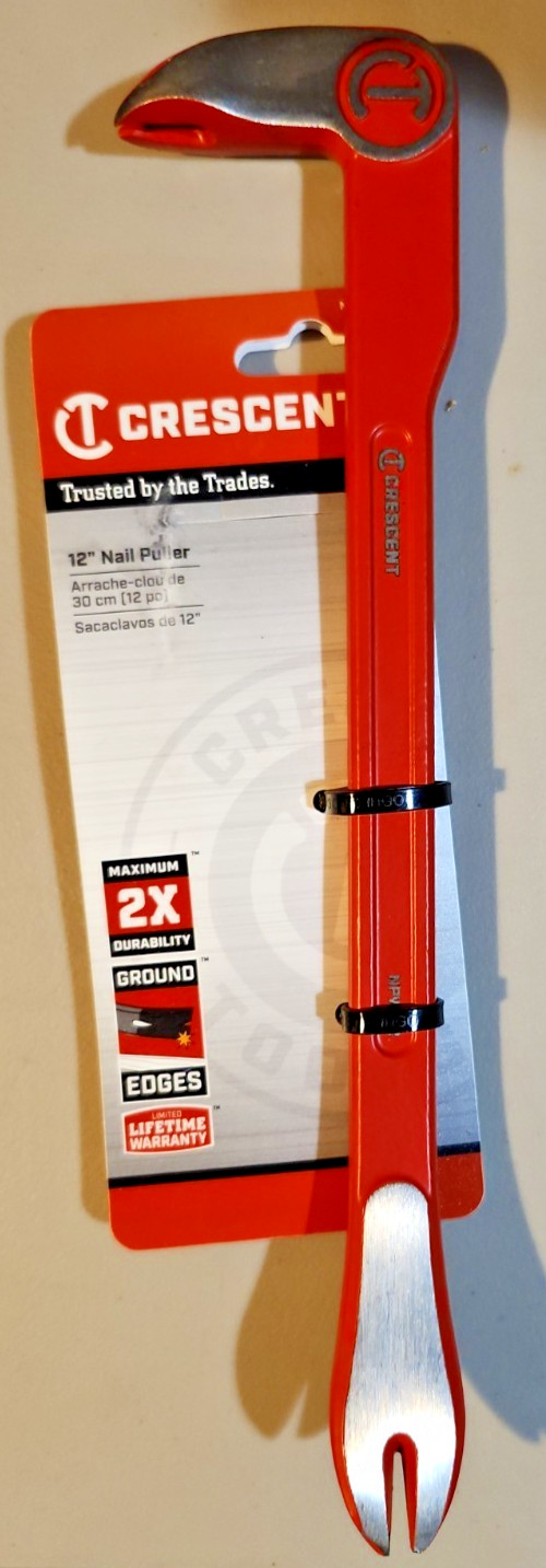 NEW CRESENT Pry Bar Nail Puller 12" NPWC12