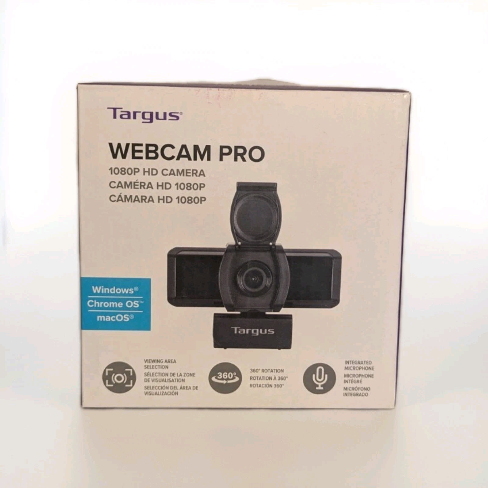 Targus Webcam Pro 1080P HD Camera 360 Rotation with Integrated Microphone