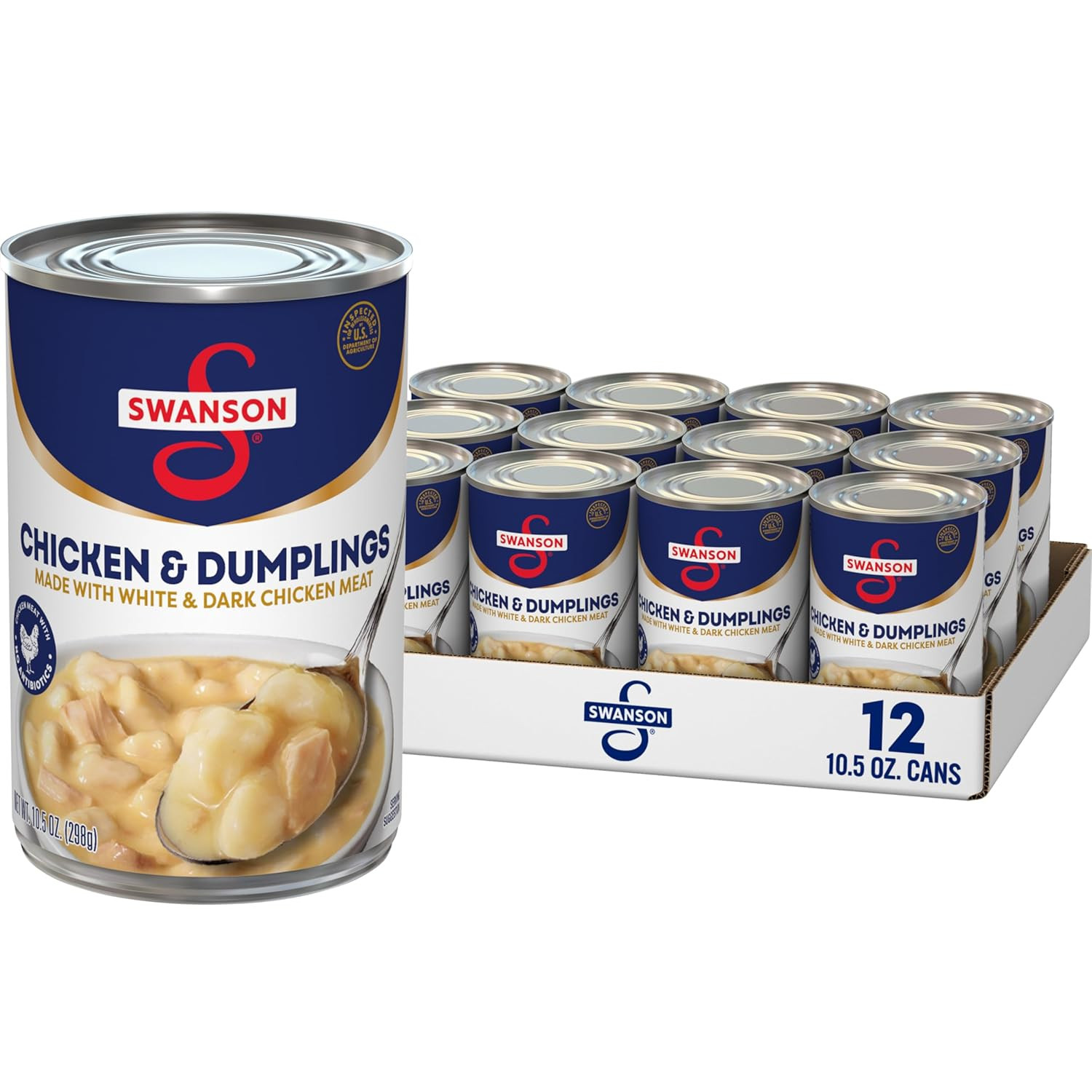 Swanson Canned Chicken and Dumplings with White and Dark Chicken Meat, 10.5 OZ C
