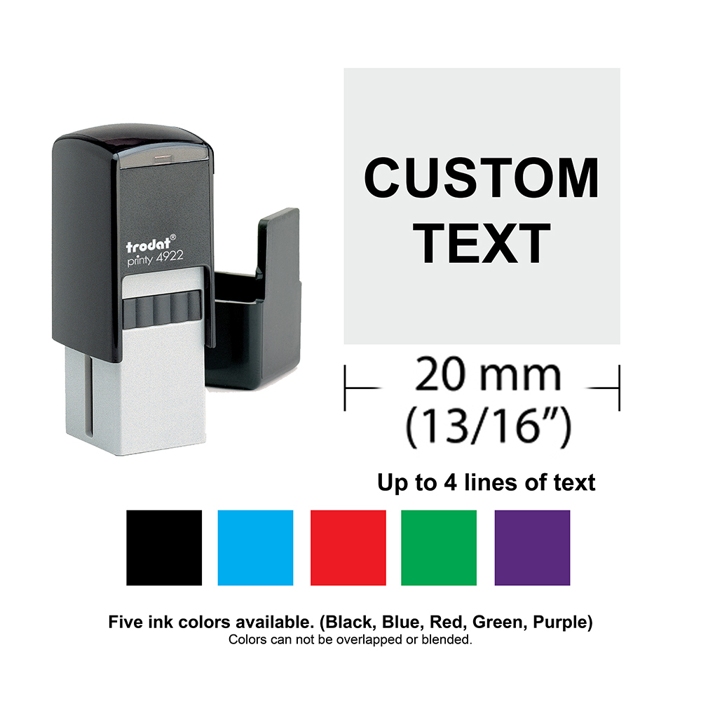 13/16" Square Custom Text up to 4 Lines Trodat 4922 Self Inking Rubber Stamp