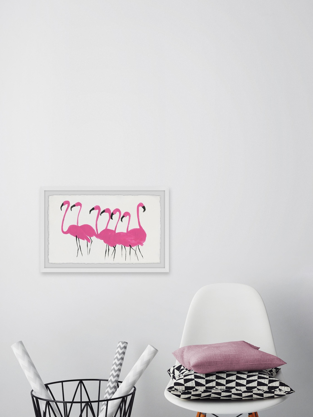 Marmont Hill Pink Flamingo Lead Framed Painting Print 45" x 30"
