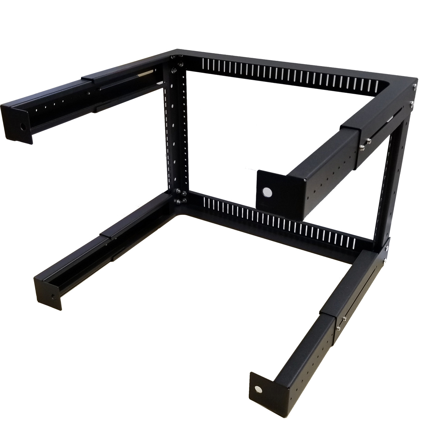6U Open Frame Rack Expandable upto 19.5" Deep 4-Post Wall Mount Network Cabinet