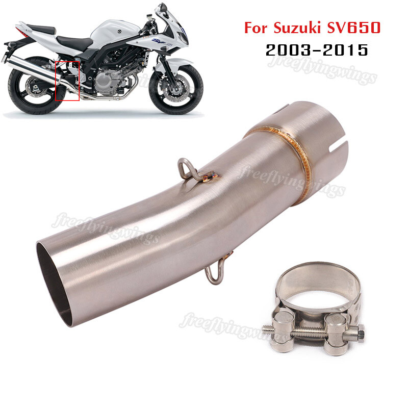 Exhaust Middle Tube Slip On 51mm Mid Link Pipe Escape For Suzuki SV650 2003-2015