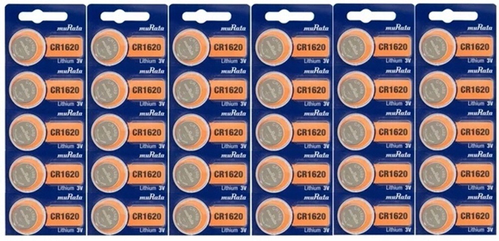 30 Murata (Formerly Sony) CR1620 DL1620 3V Coin Lithium Battery  EXP 2035