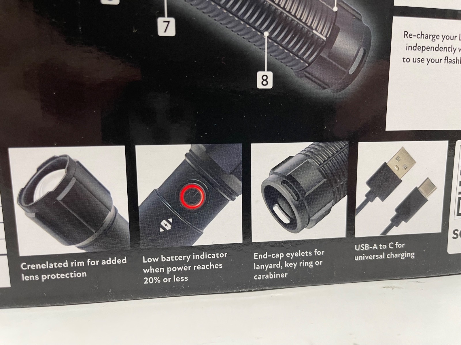 3 Pack Member’s Mark 1700 Lumen Dual Power LED Flashlight Set Rechargeable & AAA