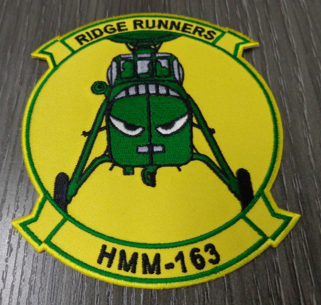 USMC Medium Helicopter Squadron HMM-163 Ridge Runners PVC Self Attaching Patch