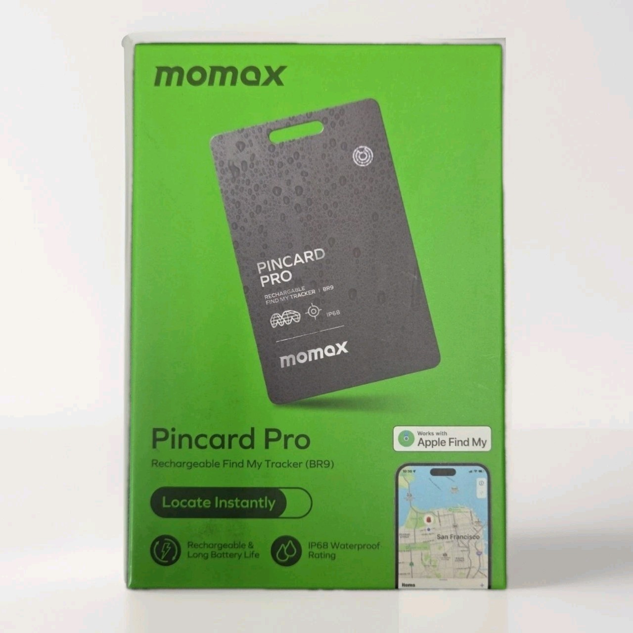 Momax PinCard Pro BR9 Rechargeable Waterproof Apple Find My GPS Dog Car Tracker
