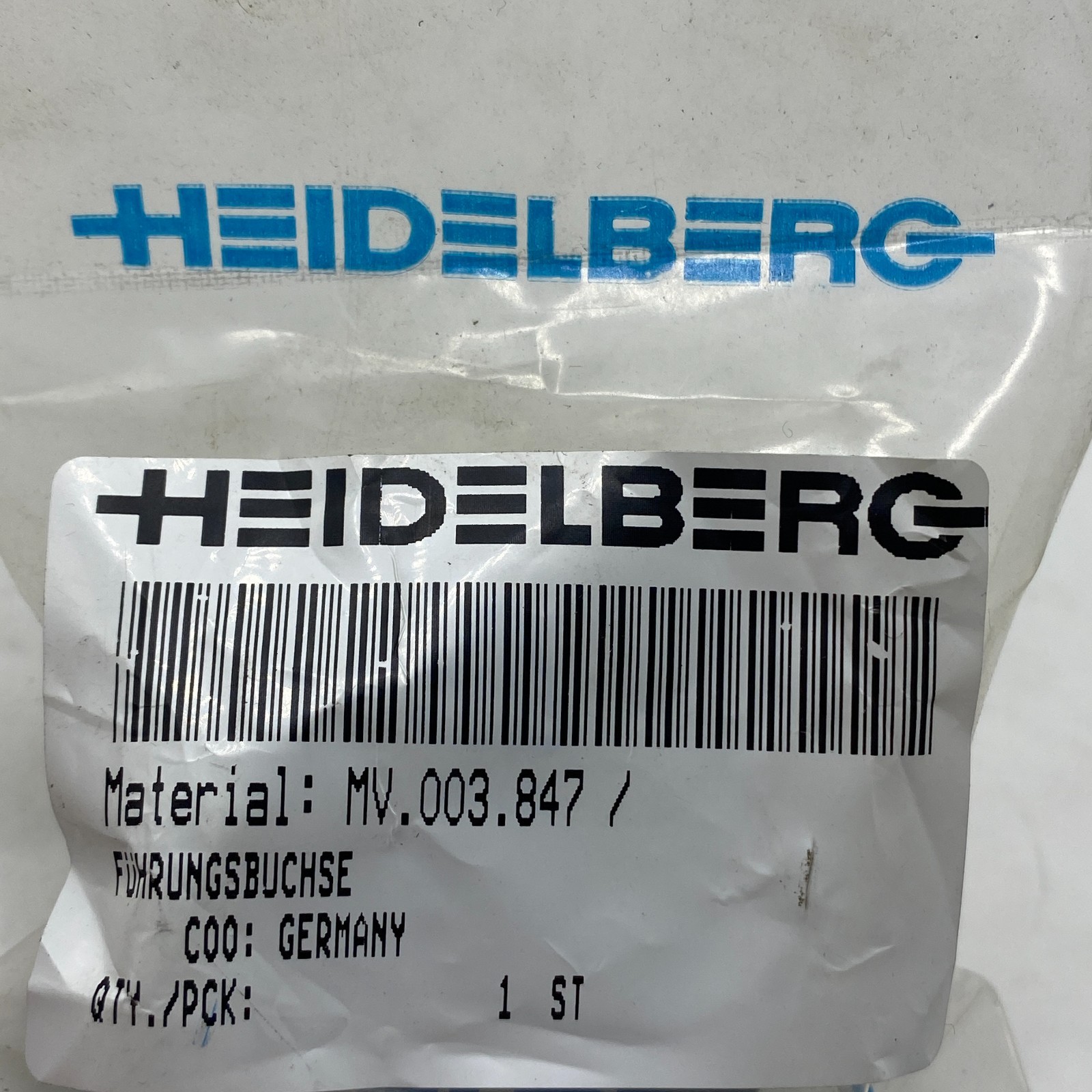 HEIDELBERG  MV.003.847 FÜHRUNGSBUCHSE MV003847 NEW 🎯