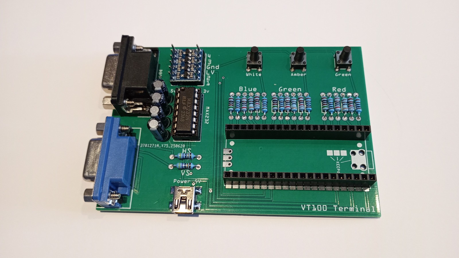 ANSI / VT100 / VT52 RS232 Serial Terminal Project Kit for Raspberry Pi Pico -Kit