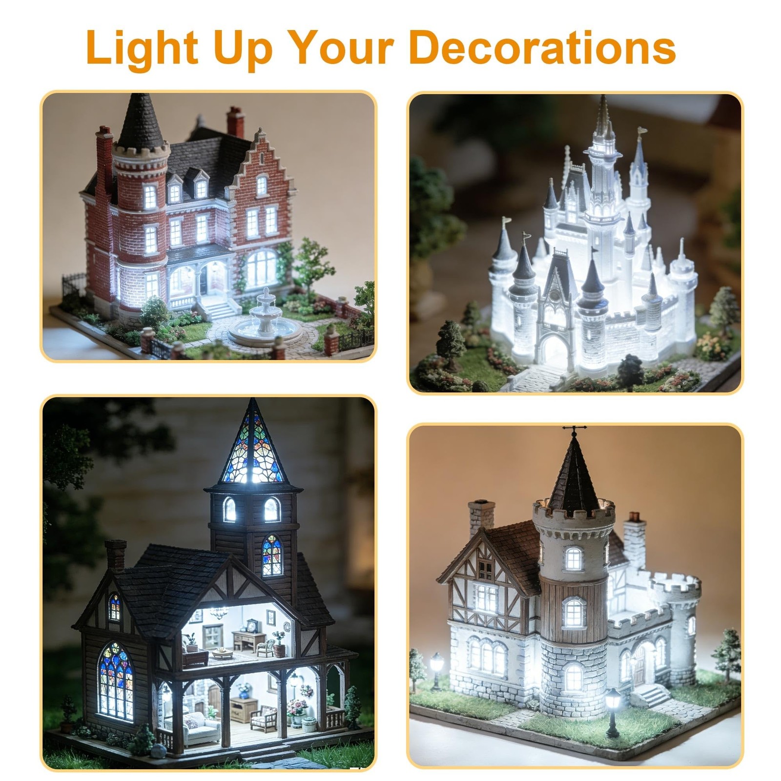 12 Pack Mini LED Lights, Cold White Small LED Light, Mini Spotlights for Disp...