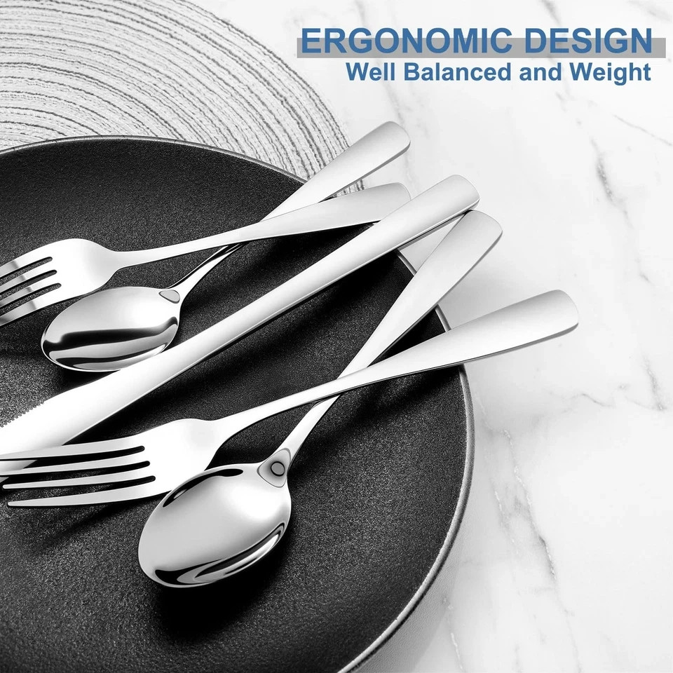 20 Piece Silverware Set - Stainless Steel Silverware Sets for 4 Include Spoon...