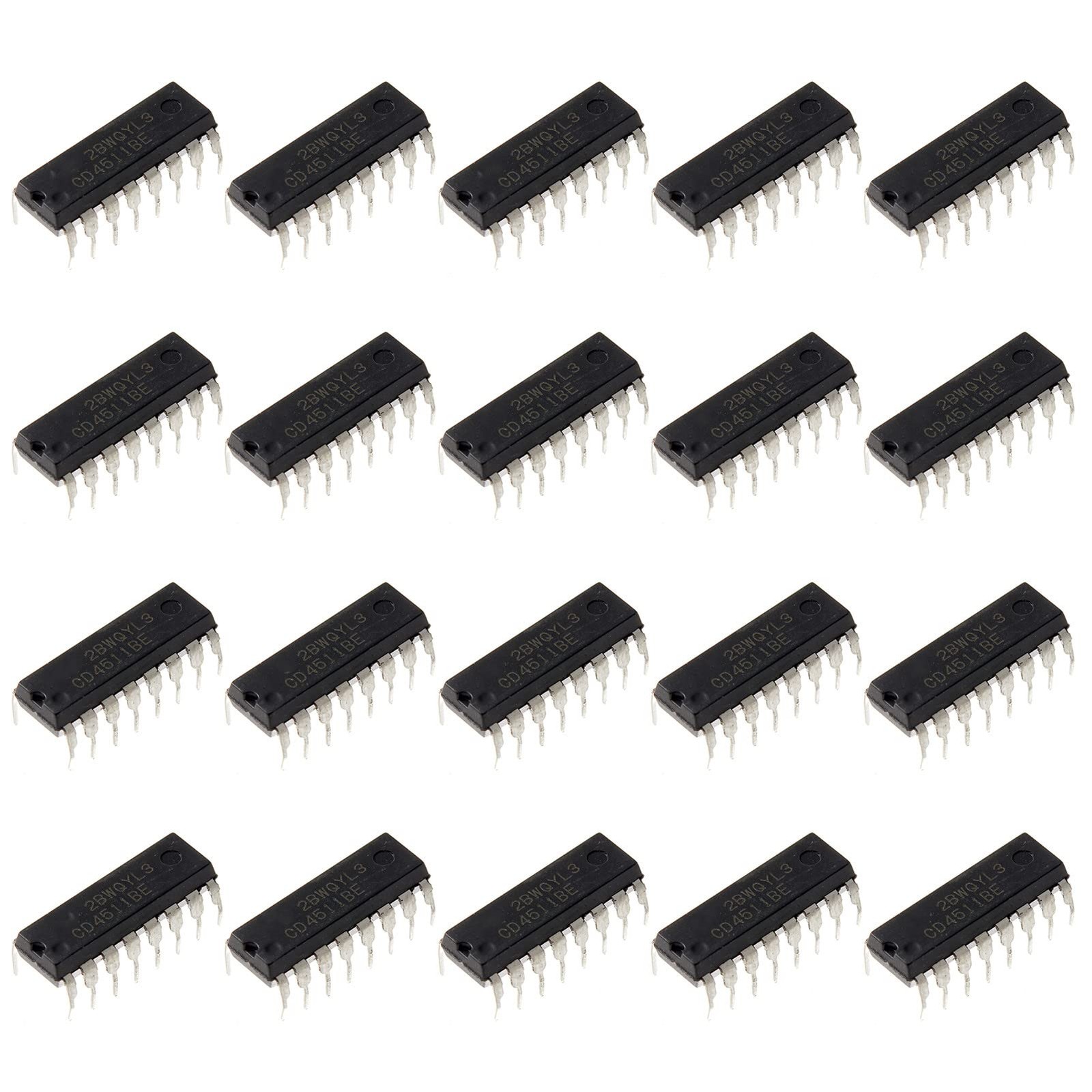 20pcs CD4511BE CD4511 4511 CMOS BCD-to-7-Segment Latch Decoder Drivers IC,DIP-16