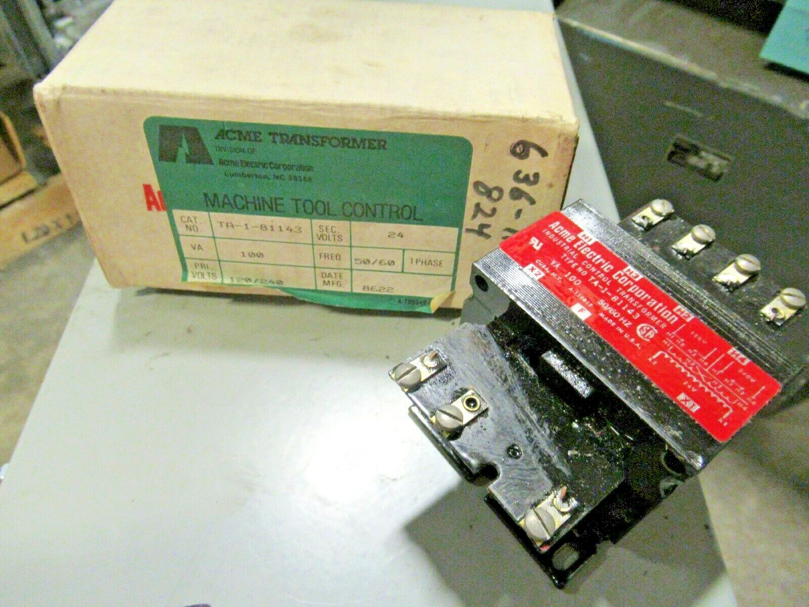 ACME TA-1-81143 Transformer 100 VA (.100 KVA) 120/240 X 24 Volt - T1039-NEW-B