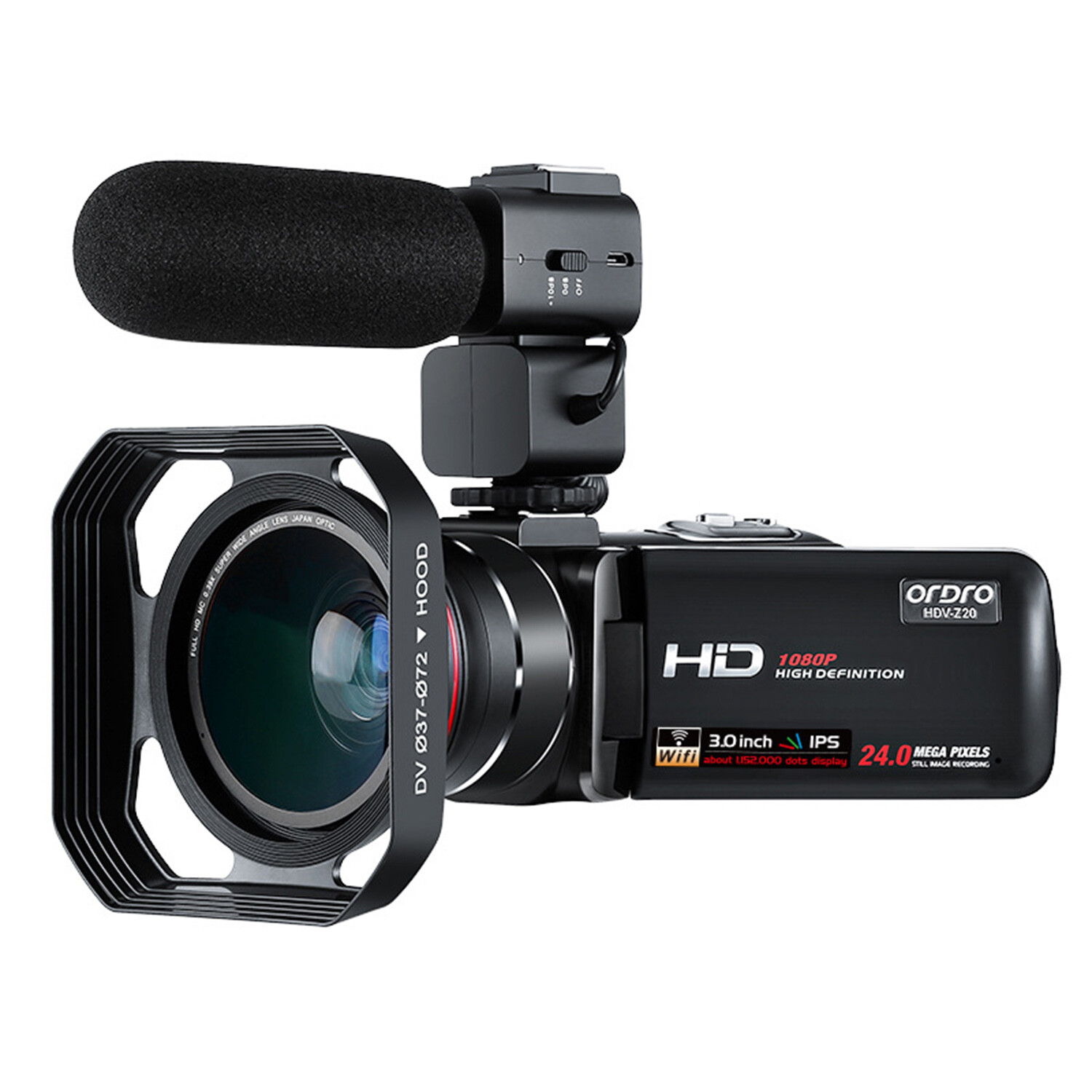 ORDRO Z20 HD 1080P 16X Zoom Camcorder Wifi Digital Video Camera Vlogging DV