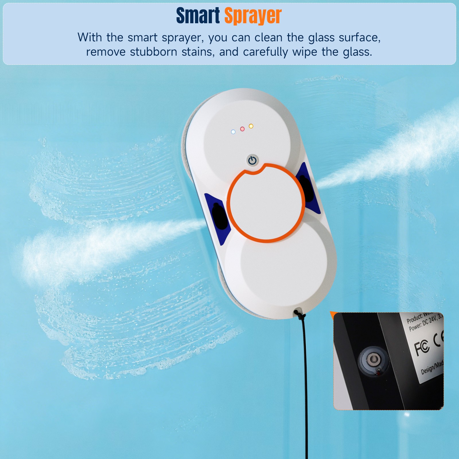 Smart Window Cleaning Robot with 5600Pa Suction Power