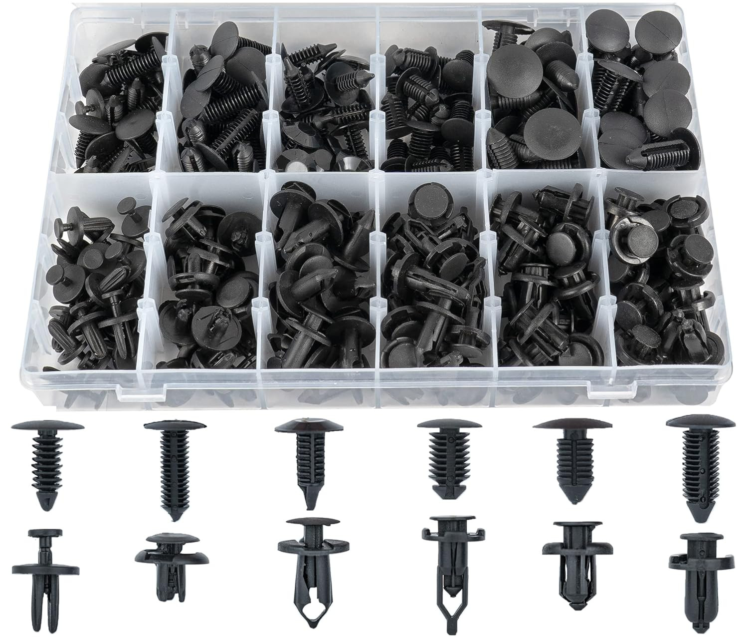 Sunplustrade 240 Pcs Bumper Clips Car Clips Plastic Rivets Fasteners Push Retain