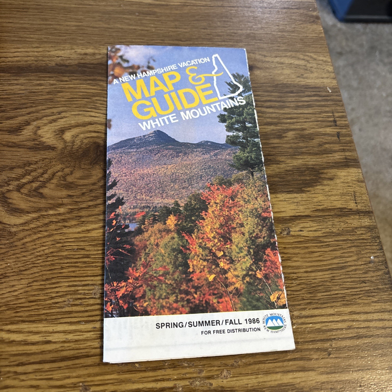 New Hampshire Vacation Guide & Map, White Mountains Spring Summer fall 1986