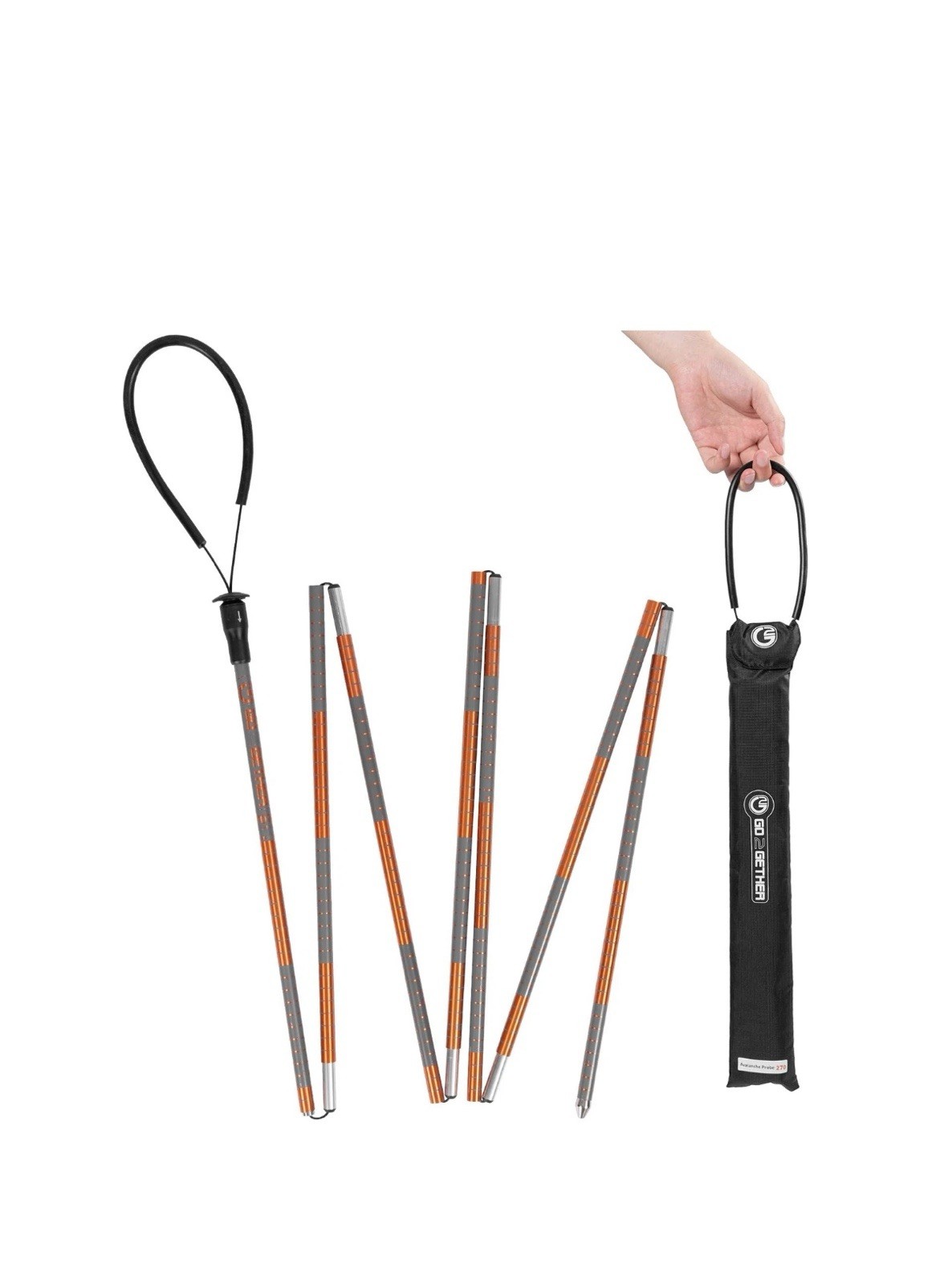 G2 GO2GEHTER 7075 Aluminum Alloy 270cm Backcountry Avalanche Rescue Probe wit...