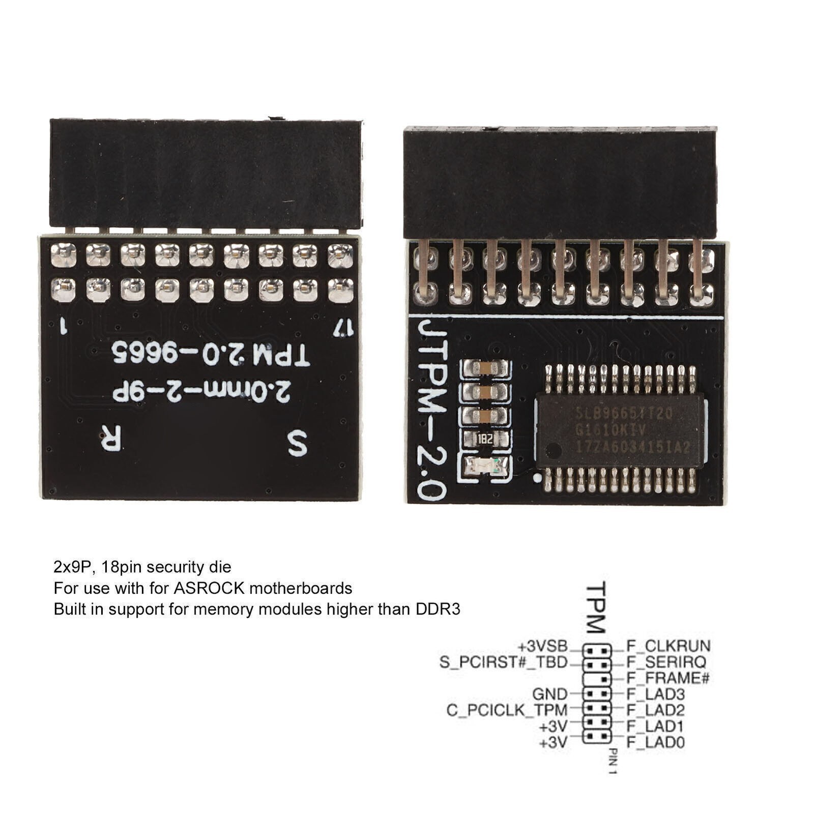 18Pin TPM2.0 Module Encryption Security Module with Discrete Encryption