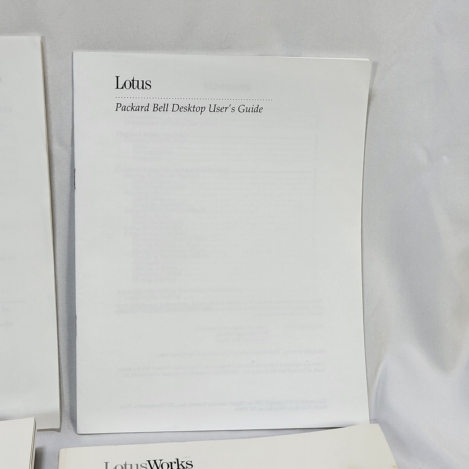 VTG 1990 Lotus Works Tutorial Reference Financial Worksheet User Guide Books