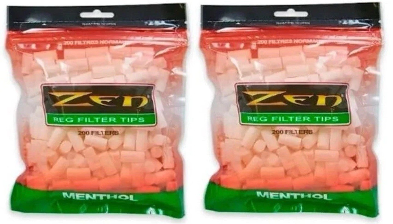Zen GREEN Regular Hand Rolled Cigarette Filter Plug Tips 8mm - TWO BAGS of 200