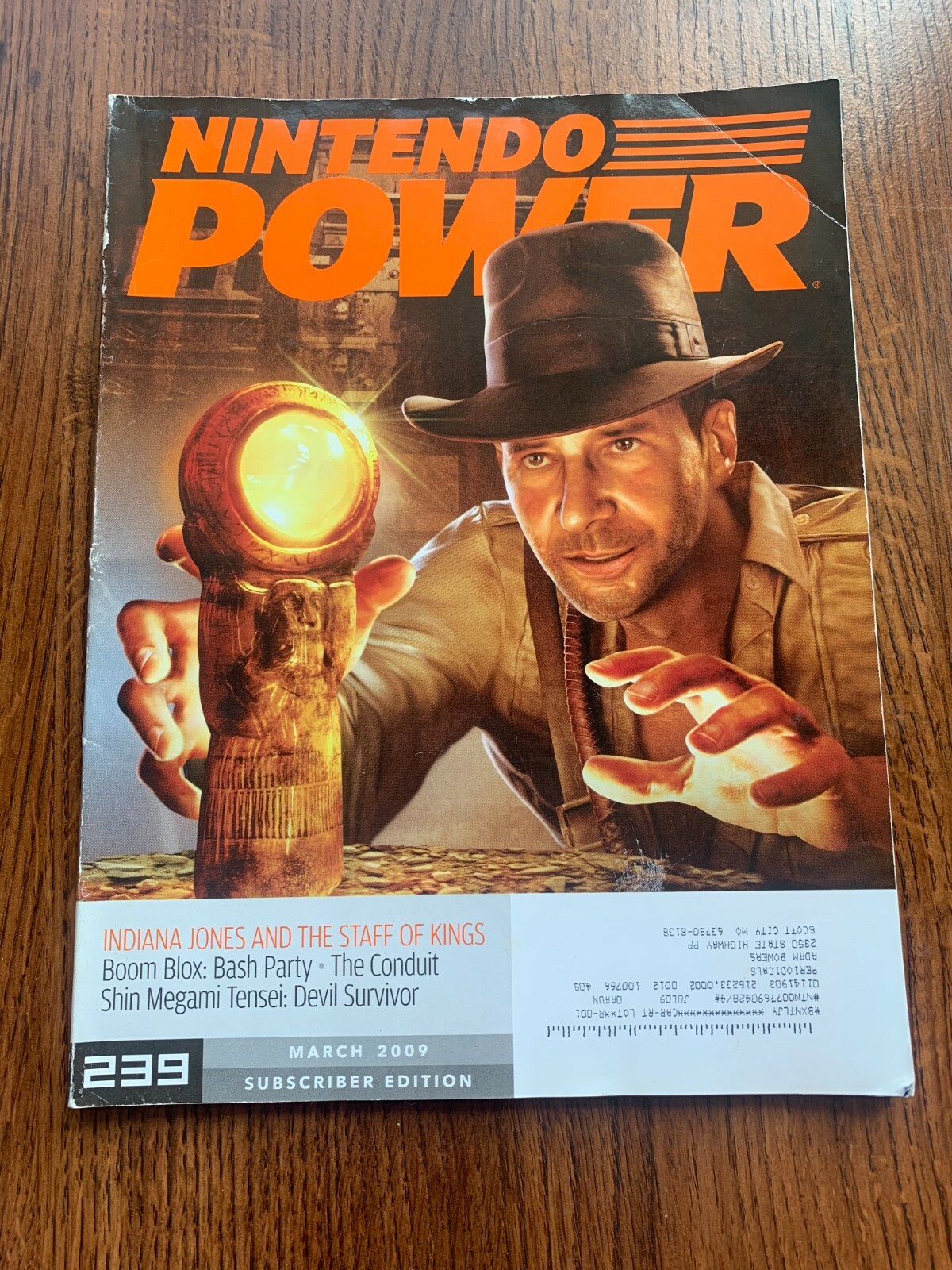 Nintendo Power Magazine Volume 239 March 2009 Indiana Jones Staff of Kings
