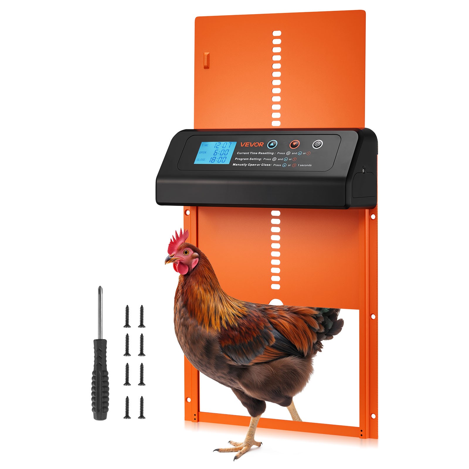VEVOR Battery Powered Automatic Chicken Coop Door Timer Anti-Pinch & Waterproof