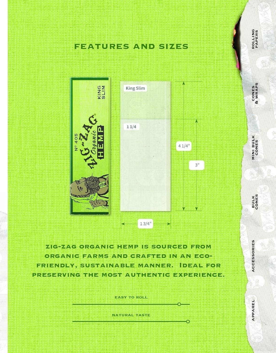 ZIG-ZAG Rolling Papers Organic 1 1/4 (3 Booklets) + Zig-Zag Premium 78mm
