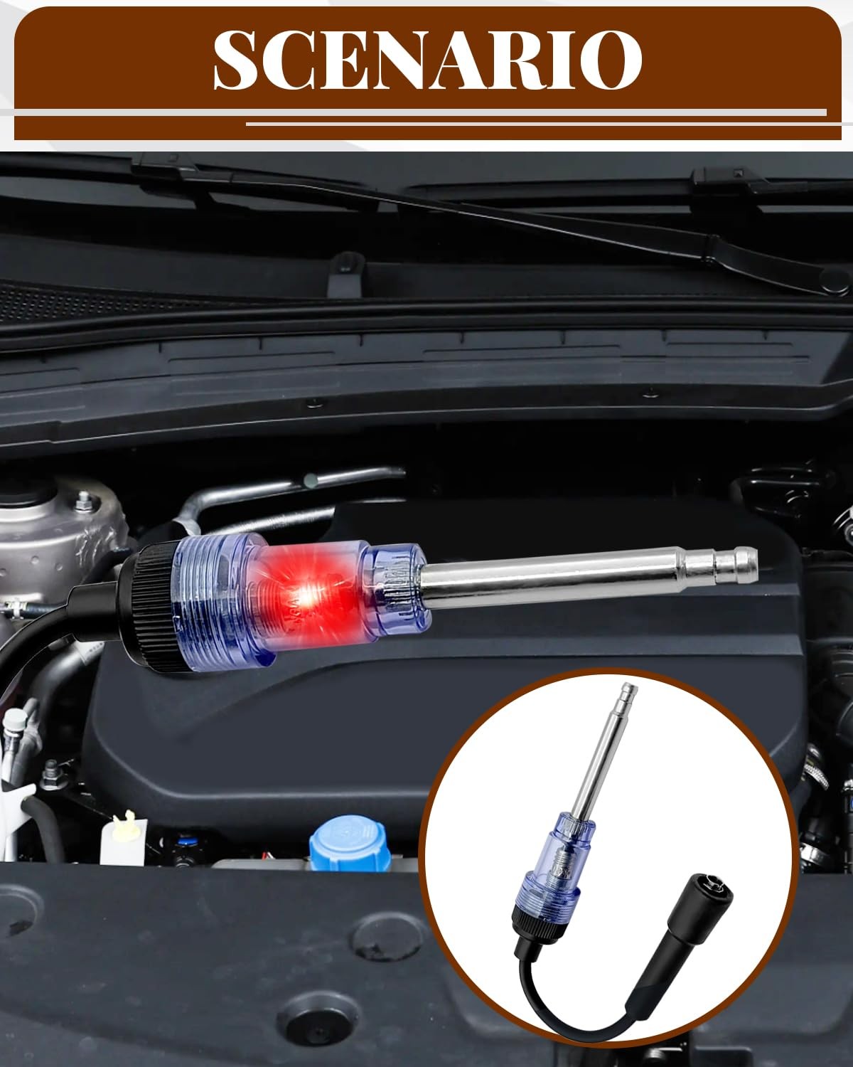 LTDCVTR Inline Spark Plug Tester, Plug-in Engine Ignition Tester Armature...