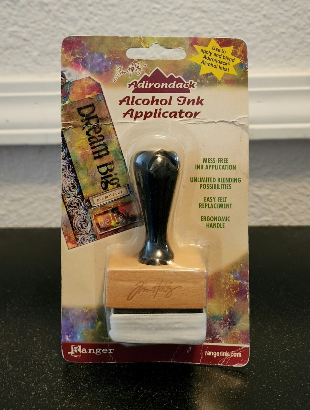 Ranger Tim Holtz Adirondack Alcohol Ink Applicator with 10 Felt Replacement Pads