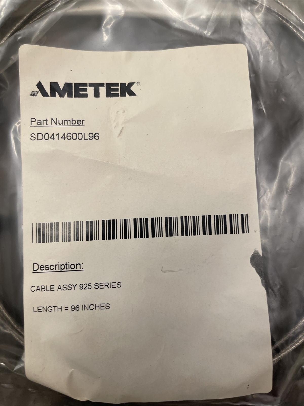 AMETEK SDO414600L96 CABLE ASSEMBLY 925 series
