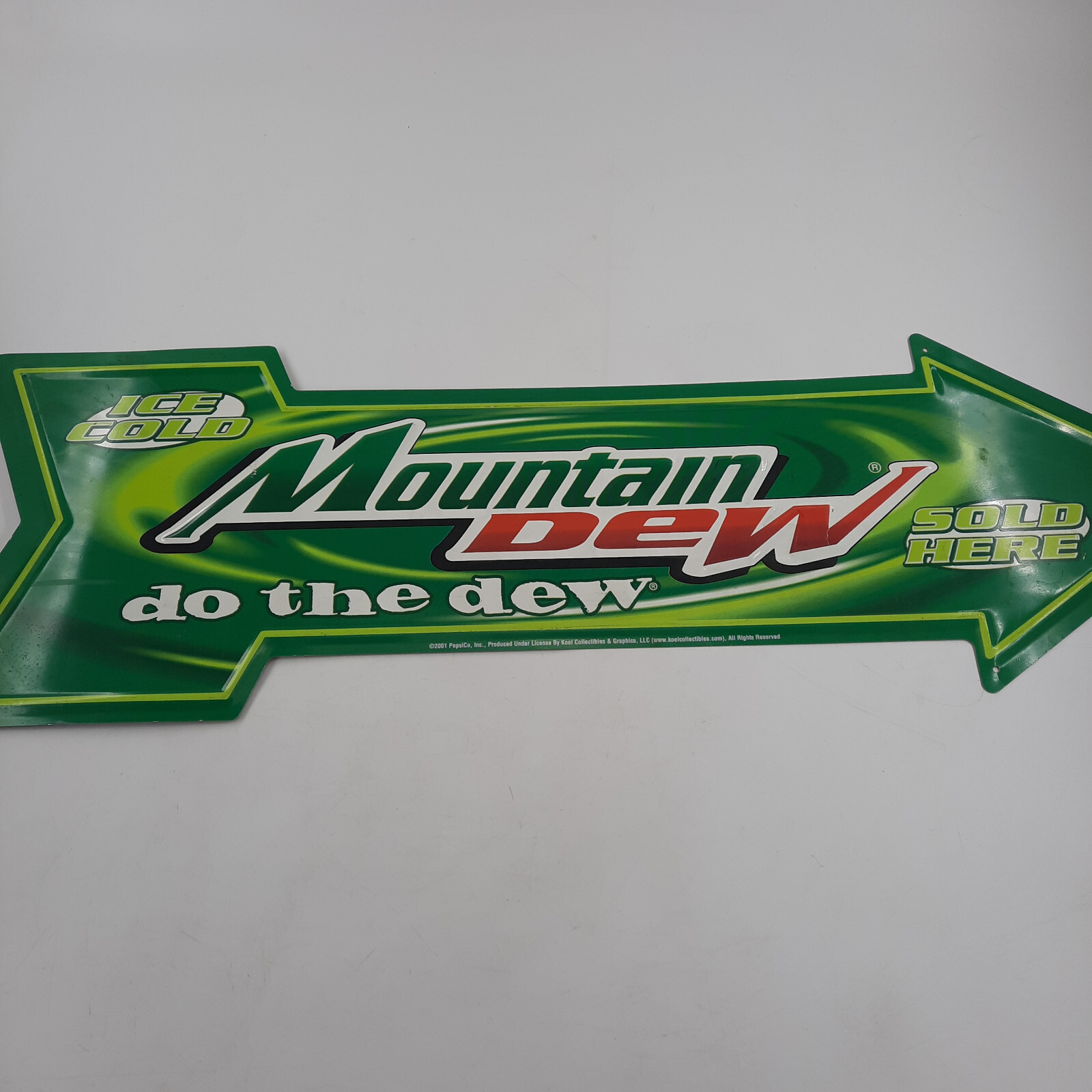 Mountain Dew Do The Dew 27" Arrow Metal Tin Sign Large Vintage Garage Man Cave