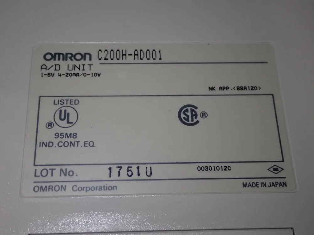 OMRON PLC MODULE C200H-AD001