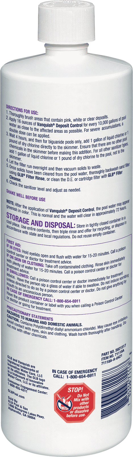 GLB Vanquish Deposit Control 32oz.