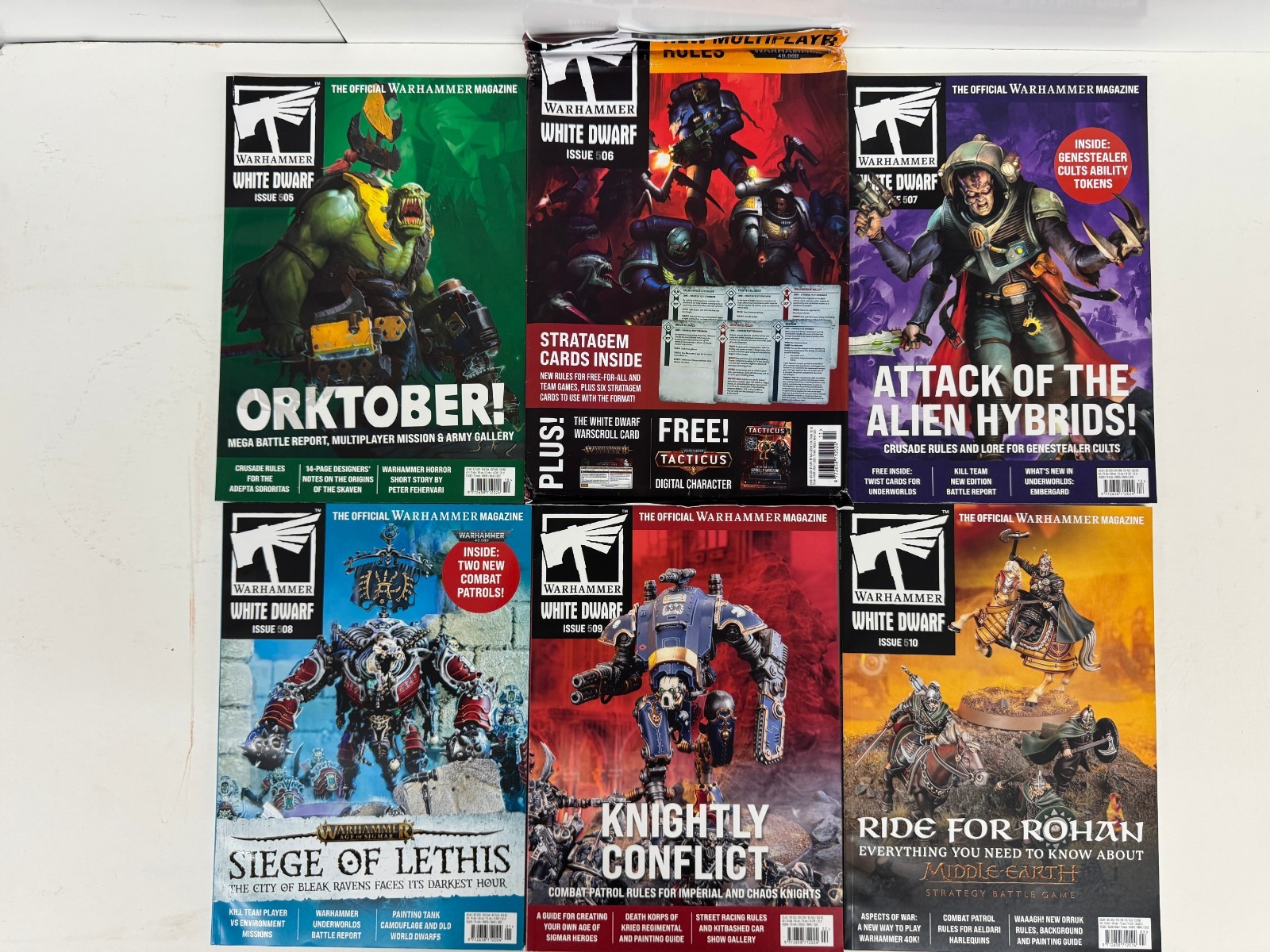 Warhammer 40k White Dwarf Magazine Lot of 10 Issues 505-513 & 444