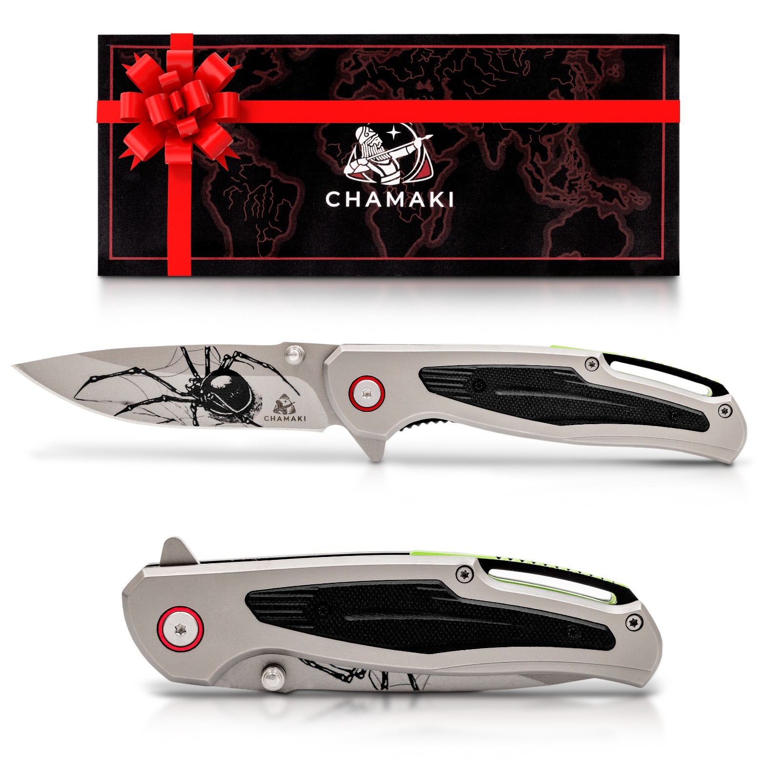 Chamaki Spider Folding Knife Tactical EDC Pocket Knife Razor Sharp Gift Ready