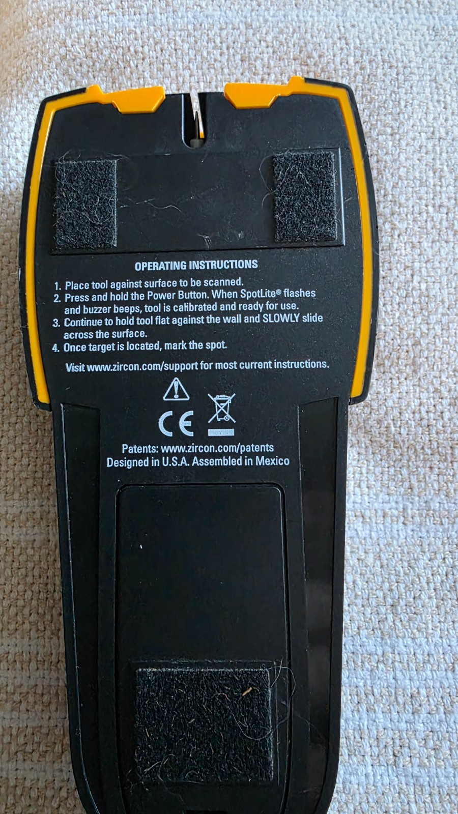 Zircon stud finder sensor wall scanner, built-in marker, wire warning, battery