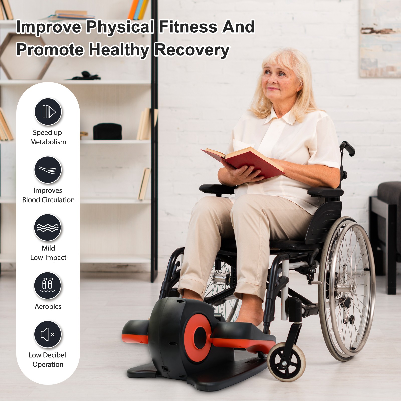 Under Desk Elliptical Machine, Ellipse Leg Exerciser For Seniors Fully Assembled